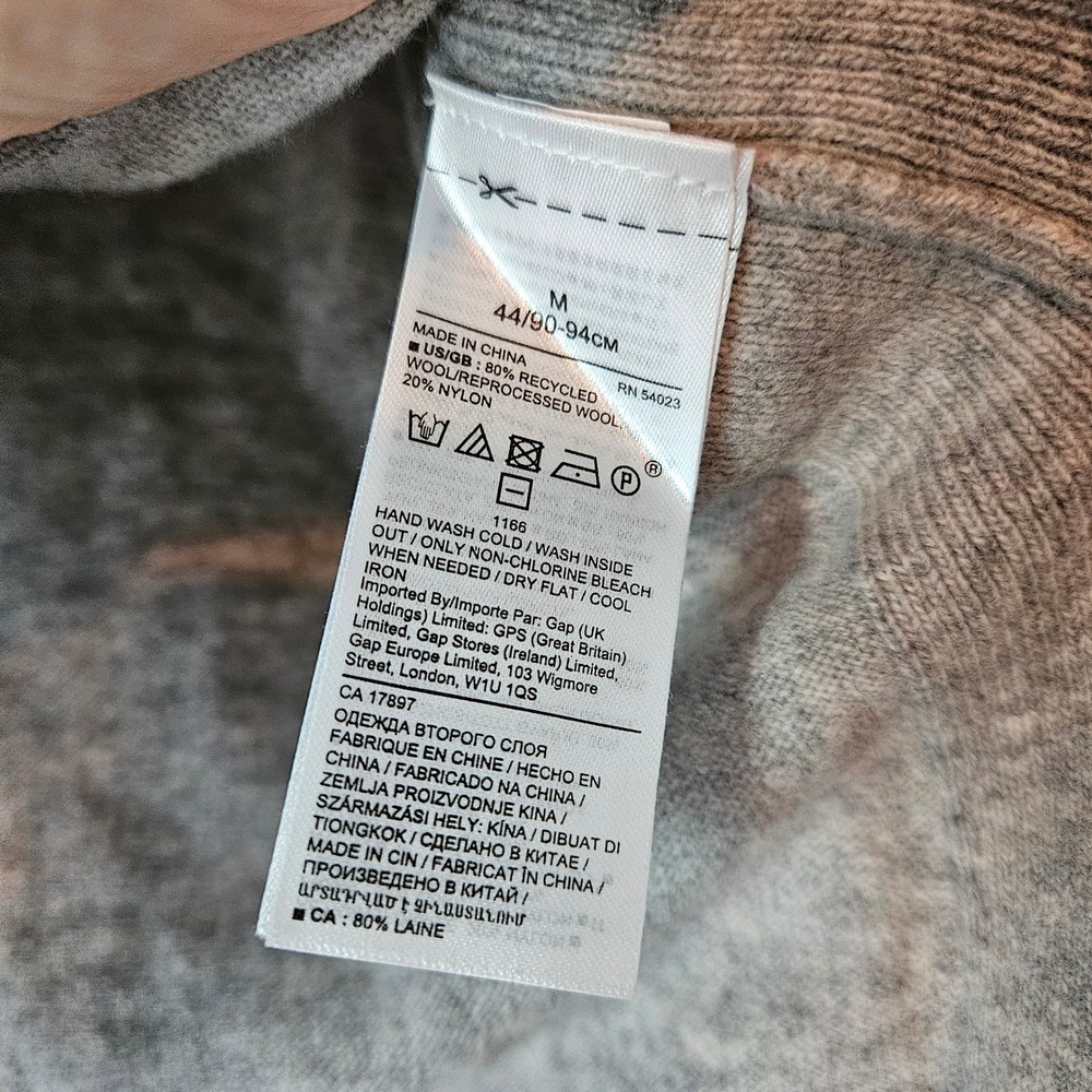 Banana Republic Sweatshirt Medium Gray Italian Merino Wool Blend Hooded Sweater - Picture 6 of 7
